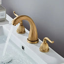 GobekUsa Antique Bronze Widespread Basin Faucet with Double Handles
