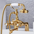 GobekUsa Antique Chrome Bathtub Shower Mixer Faucet Tap Set for Bathroom