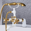 GobekUsa Antique Chrome Bathtub Shower Mixer Faucet Tap Set for Bathroom