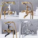 GobekUsa Antique Chrome Bathtub Shower Mixer Faucet Tap Set for Bathroom