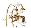 GobekUsa Antique Chrome Bathtub Shower Mixer Faucet Tap Set for Bathroom