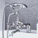 GobekUsa Antique Chrome Bathtub Shower Mixer Faucet Tap Set for Bathroom