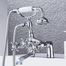 GobekUsa Antique Chrome Bathtub Shower Mixer Faucet Tap Set for Bathroom