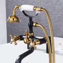 GobekUsa Antique Chrome Bathtub Shower Mixer Faucet Tap Set for Bathroom
