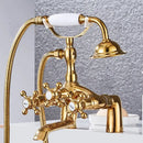 GobekUsa Antique Chrome Bathtub Shower Mixer Faucet Tap Set for Bathroom