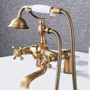GobekUsa Antique Chrome Bathtub Shower Mixer Faucet Tap Set for Bathroom