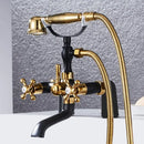 GobekUsa Antique Chrome Bathtub Shower Mixer Faucet Tap Set for Bathroom