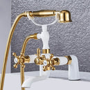 GobekUsa Antique Chrome Bathtub Shower Mixer Faucet Tap Set for Bathroom