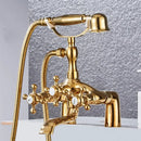 GobekUsa Antique Chrome Bathtub Shower Mixer Faucet Tap Set for Bathroom