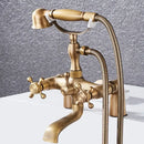 GobekUsa Antique Chrome Bathtub Shower Mixer Faucet Tap Set for Bathroom