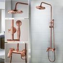GobekUsa Antique Copper 3-Function Shower Set with Rainfall Head and Hand Shower