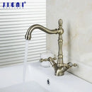 GobekUsa Antique Copper Brass Kitchen Swivel Faucet Mixer Tap