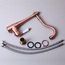 GobekUsa Antique Copper Kitchen Basin Mixer Tap with Ceramic Handle