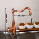 GobekUsa Antique Copper Kitchen Basin Mixer Tap with Ceramic Handle