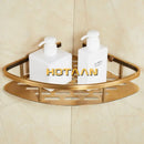 Antique finish aluminum shower basket bathroom corner caddy by Decorbites