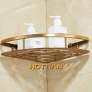 Antique finish aluminum shower basket bathroom corner caddy by Decorbites