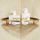 Antique finish aluminum shower basket bathroom corner caddy by Decorbites