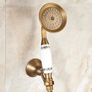 Antique brass & black handheld shower head bathroom set by Decorbites