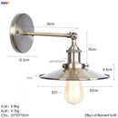 GobekUsa Antique Gold Rustic Wall Lamps Bathroom Stair Mirror Light Loft Decor Industrial