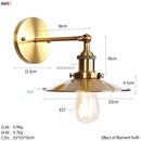 GobekUsa Antique Gold Rustic Wall Lamps Bathroom Stair Mirror Light Loft Decor Industrial