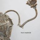 GobekUsa Antique Iron Double Headed Wall Lamp | Retro Bedroom Bedside Corridor Living Room