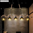 GobekUsa Antique Iron Hanging Island Light with Hemp Rope in Black