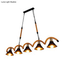 GobekUsa Antique Iron Hanging Island Light with Hemp Rope in Black