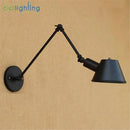 GobekUsa Antique Metal Shade Double Swing Arms Wall Lights for Home Office Study