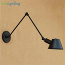 GobekUsa Antique Metal Shade Double Swing Arms Wall Lights for Home Office Study