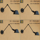 GobekUsa Antique Metal Shade Double Swing Arms Wall Lights for Home Office Study