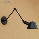 GobekUsa Antique Metal Shade Double Swing Arms Wall Lights for Home Office Study