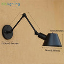 GobekUsa Antique Metal Shade Double Swing Arms Wall Lights for Home Office Study