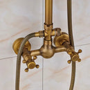 GobekUsa Antique Shower Mixer Tap Set with 8" Rainfall Shower Head and Dual Handles