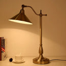 GobekUsa Antique-Style Bronze Conical Table Lamp with Rotary Joint: Metal Bedside Night Light