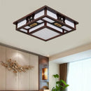 GobekUsa Antique Style Solid Wood Led Ceiling Light for Living Room Bedroom & Study