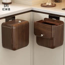 GobekUsa Antique Style Wood Grain Hanging Kitchen Trash Can with Lid