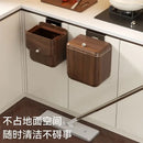 GobekUsa Antique Style Wood Grain Hanging Kitchen Trash Can with Lid