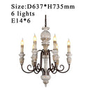 GobekUsa Antique White Wooden Chandelier Elegant French Rustic Lighting