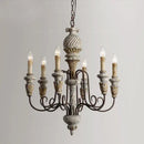 GobekUsa Antique White Wooden Chandelier Elegant French Rustic Lighting