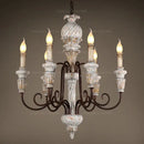 GobekUsa Antique White Wooden Chandelier Elegant French Rustic Lighting