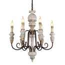 GobekUsa Antique White Wooden Chandelier Elegant French Rustic Lighting