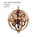GobekUsa Antique Wood Globe Chandelier for Bedroom Living Room Kitchen Dining Room
