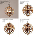 GobekUsa Antique Wood Globe Chandelier for Bedroom Living Room Kitchen Dining Room