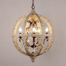 GobekUsa Antique Wood Globe Chandelier for Bedroom Living Room Kitchen Dining Room