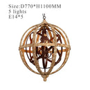 GobekUsa Antique Wood Globe Chandelier for Bedroom Living Room Kitchen Dining Room