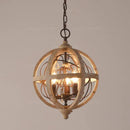 GobekUsa Antique Wood Globe Chandelier for Bedroom Living Room Kitchen Dining Room