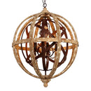GobekUsa Antique Wood Globe Chandelier for Bedroom Living Room Kitchen Dining Room