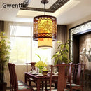 GobekUsa Antique Wood Pendant Lights for Dining Room, LED Living Room Decor Lighting Fixtures