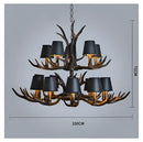 GobekUsa Antler Chandelier: Retro Resin Pendant Lamp for Living Room, Modern Rustic Lighting