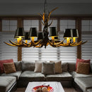 GobekUsa Antler Chandelier: Retro Resin Pendant Lamp for Living Room, Modern Rustic Lighting